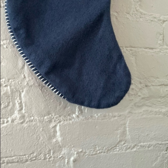 Blue Christmas Stocking Embroidered Snowflake Wondershop Fabric Stitch Finish - Picture 3 of 7